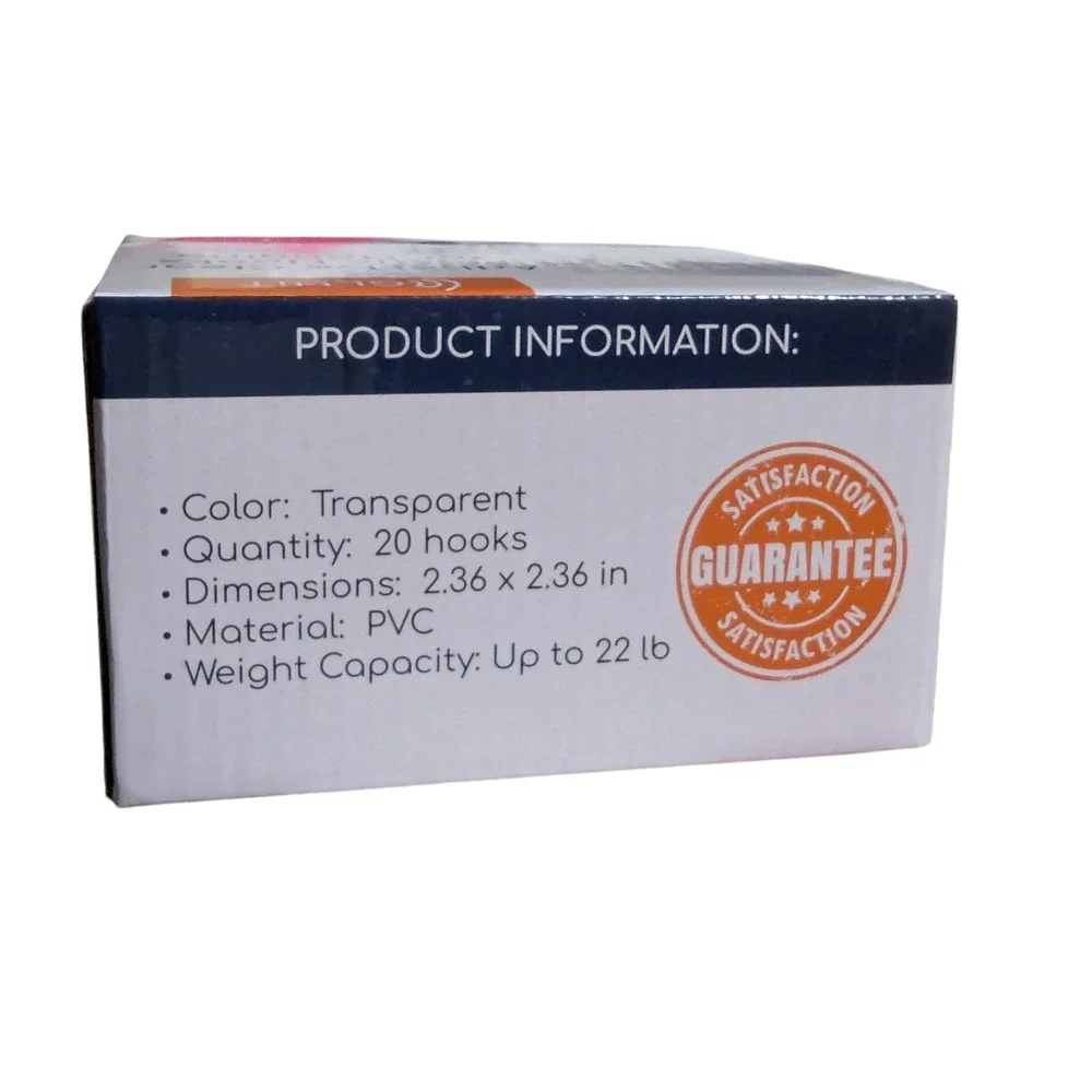Gluit Adhesive Plastic Clear Hooks Transparent‎ Utility Hook (20 Small Hooks)